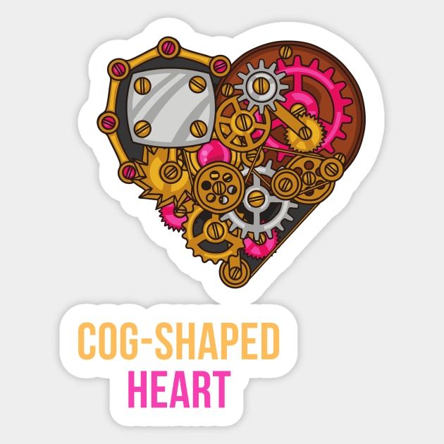 Cog-Shaped Heart Sticker by nathalieaynie